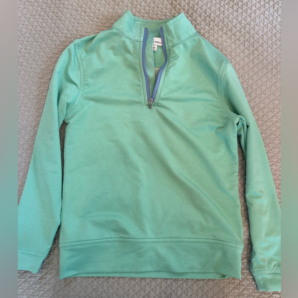 Boy’s Peter Millar Green Quarter-Zip Pullover
